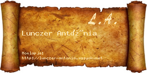 Lunczer Antónia névjegykártya