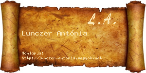 Lunczer Antónia névjegykártya